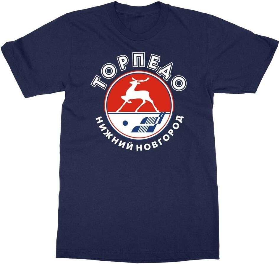 Torpedo Nizhny Novgorod Khl Russian Professional Hockey Men's T-Shirt, Blue
