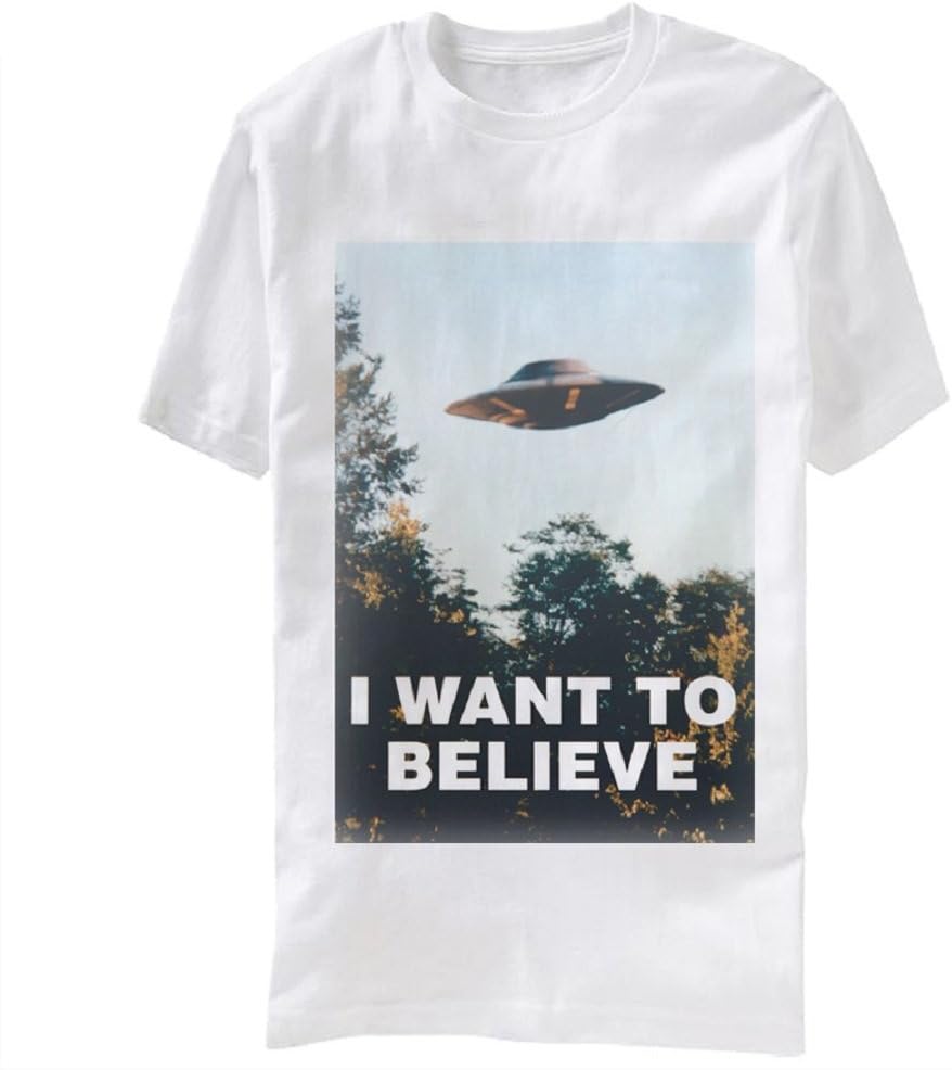 X-Files I Want to Believe Adult White T-Shirt, white, M