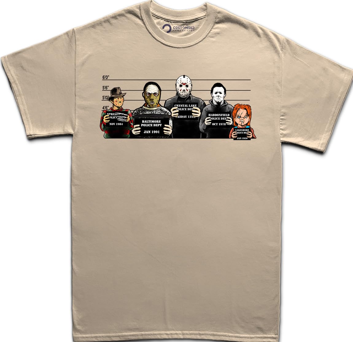 Customised Perfection The Usual Horror Suspects Halloween T-Shirt