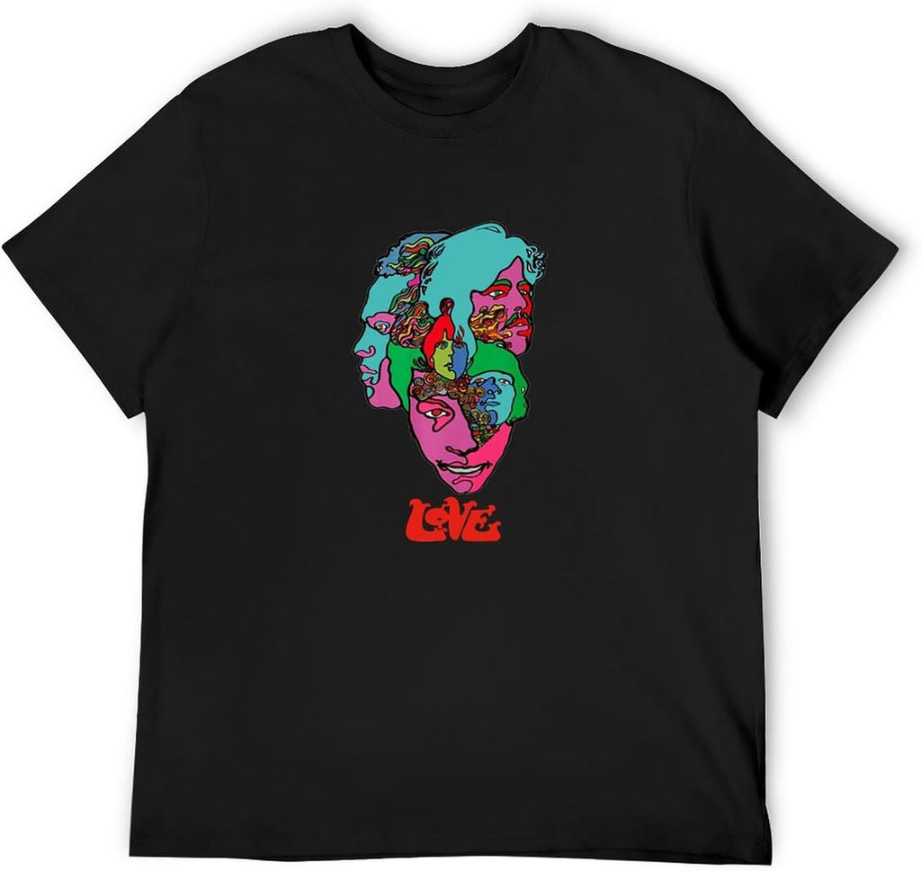 Forever Changes Love Psychedelic T-Shirt Black Graphic Unisex Tee Shirt L