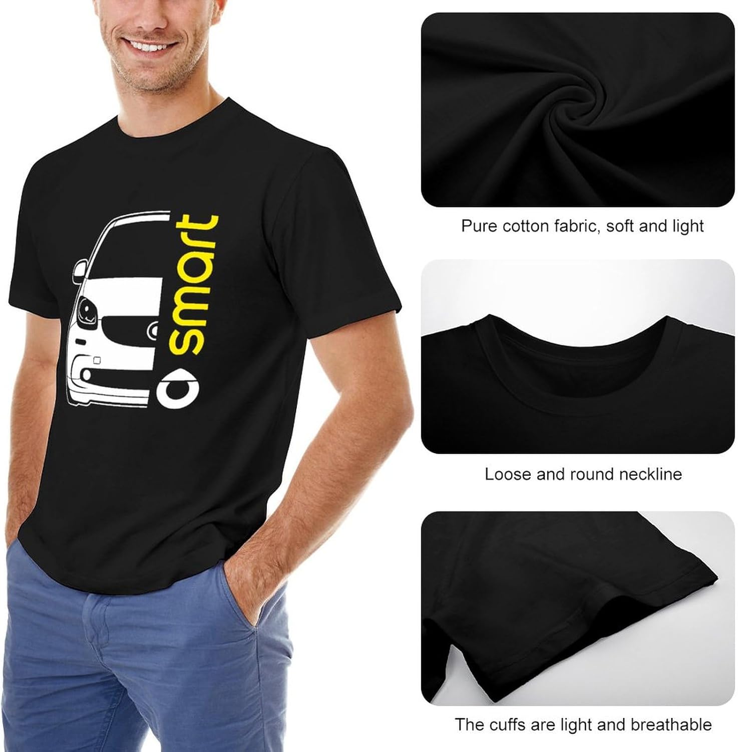 Smart Fortwo 453 Car Auto T-Shirt Men T Shirt Graphic Tee Short Sleeve Tops