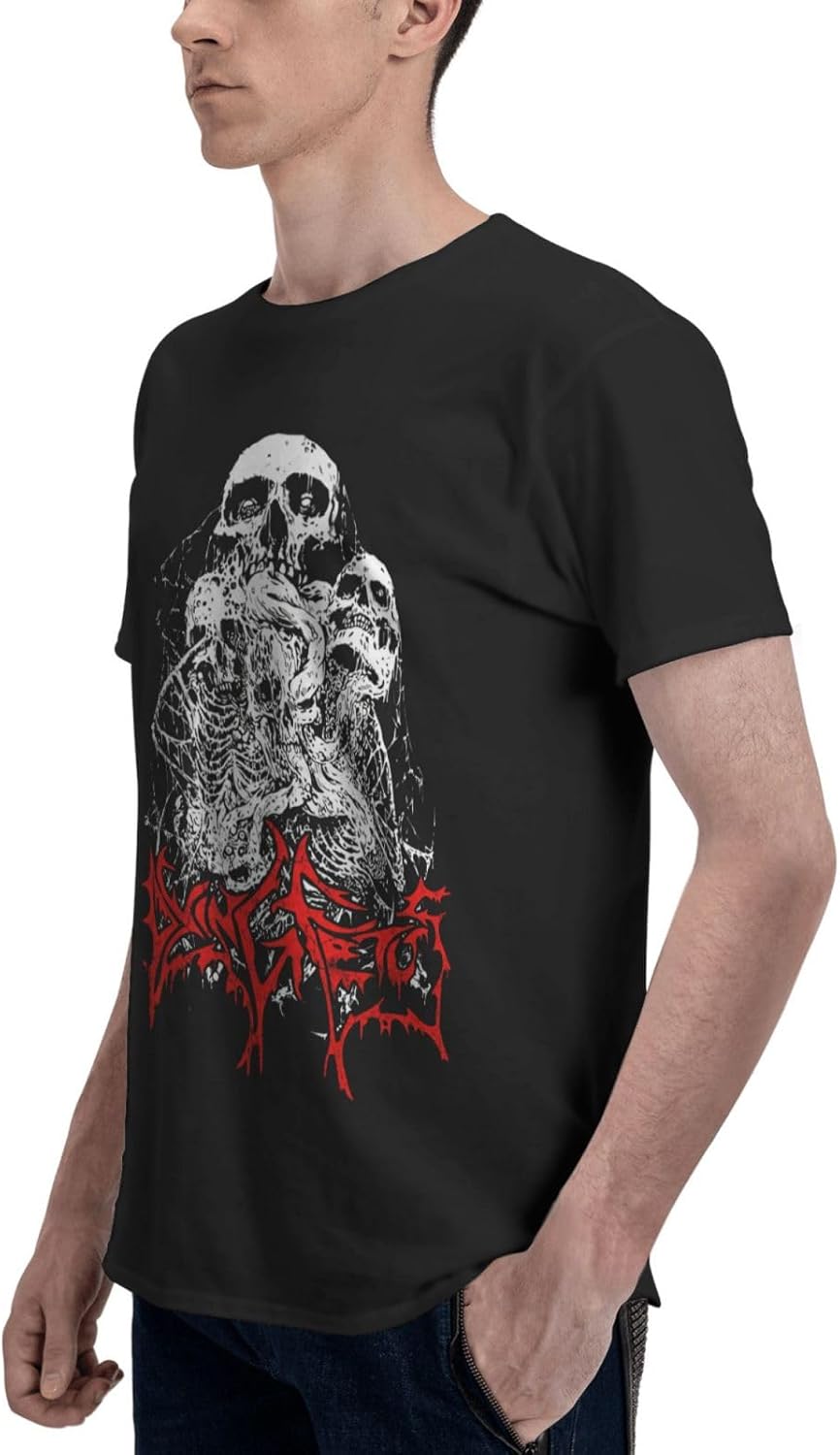 Dying Rock Fetus Band Men Crewneck T-Shirts Athletic Short Sleeve Sports Fishing Blouses Black XX-Large