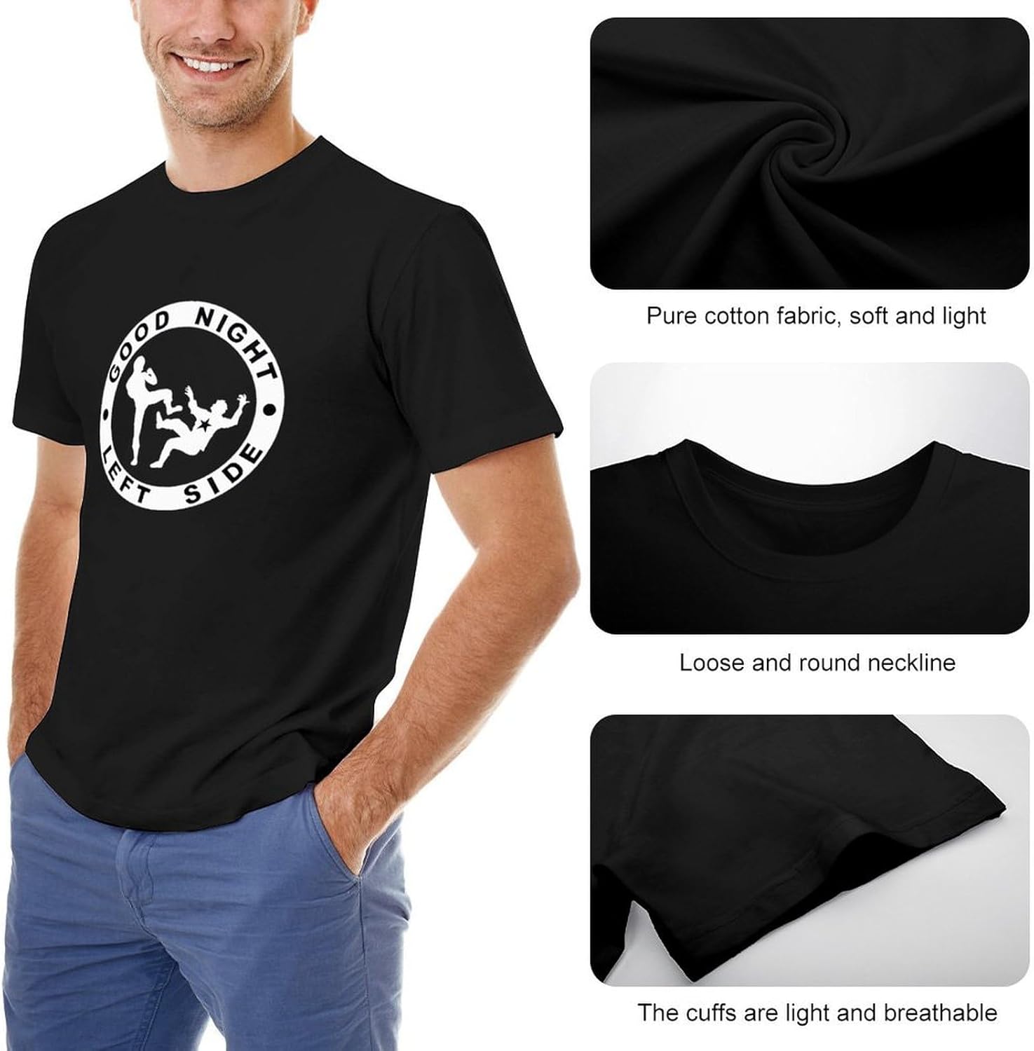 Good Night Left Side T Shirt For Men