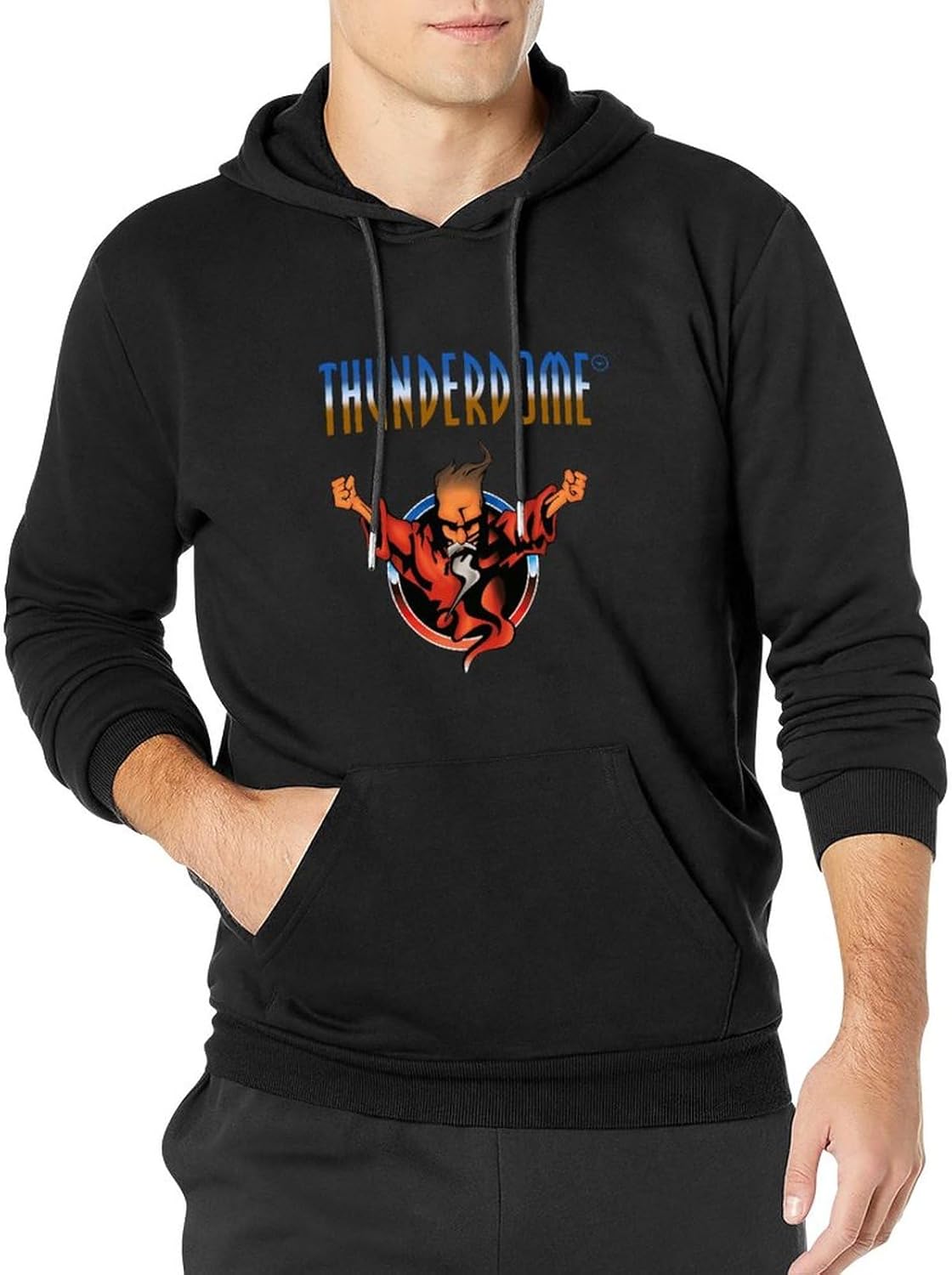 EtLin Thunderdom Men's Graphic Print Long Sleeve Hoodie