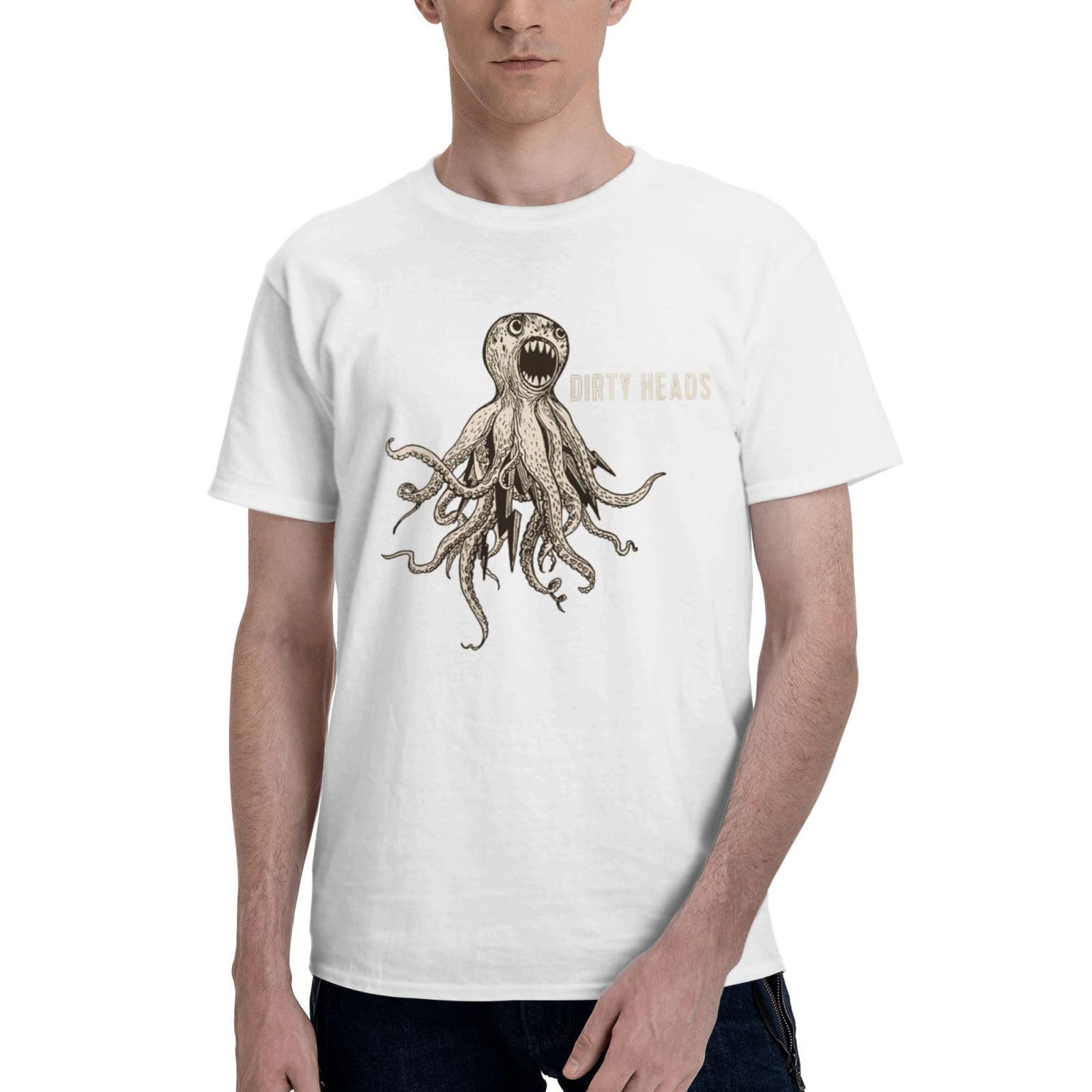 Band Man's T-Shirts Comfy Short Sleeve Outdoor Running Crewneck Black T Shirts