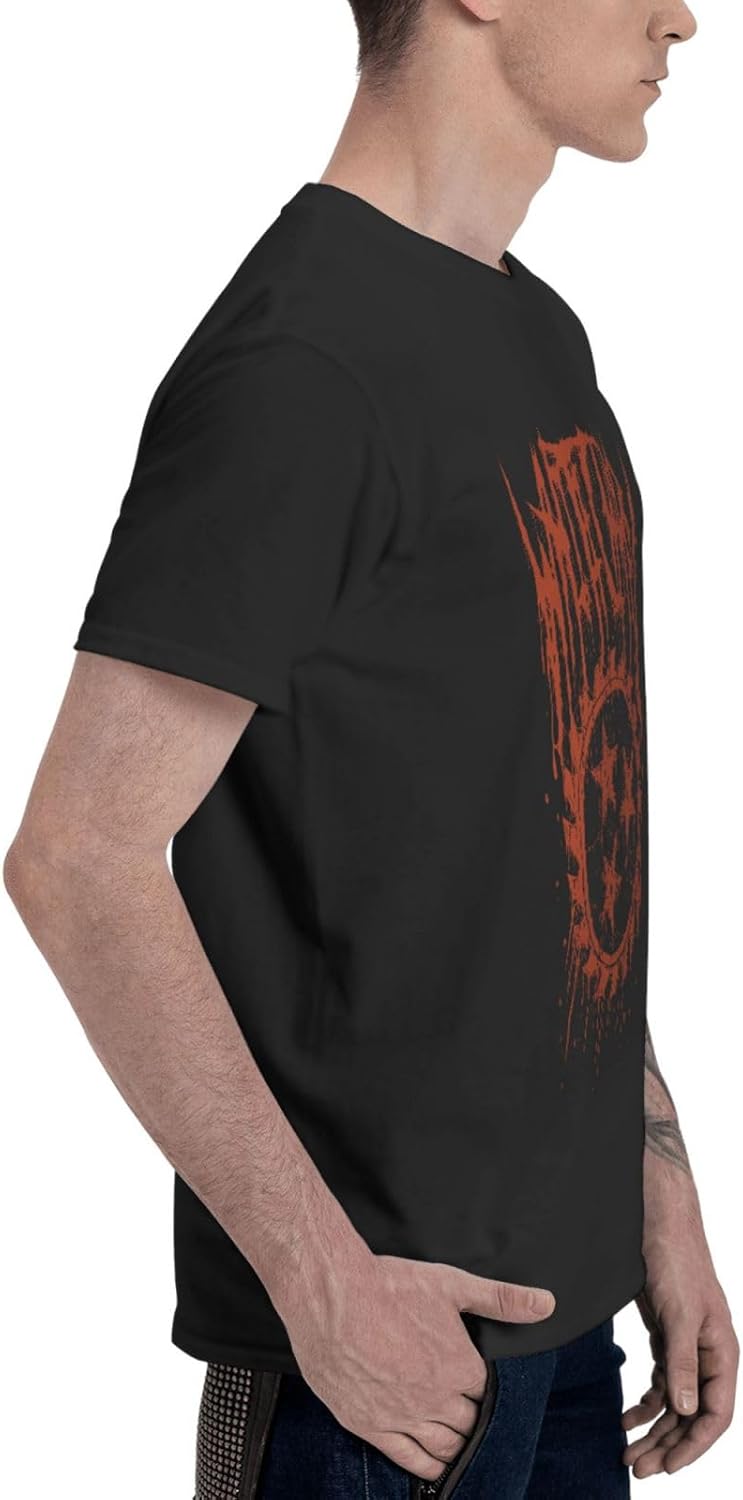 White&Chapel Band Mans T Shirts Basic Short Sleeve Outdoor Running Crewneck Black Tops X-Large