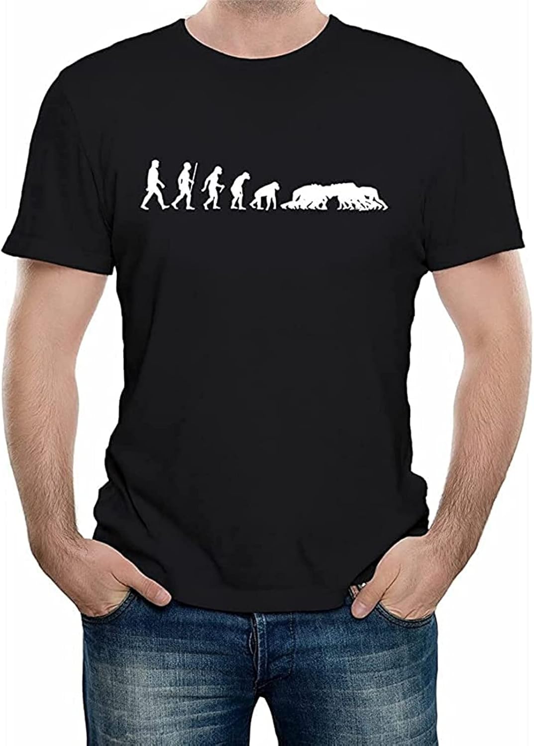 Men's Evolution of Rugby T-Shirt Sport Fan Play Scrum Funny Joke Cool World Cup Black S