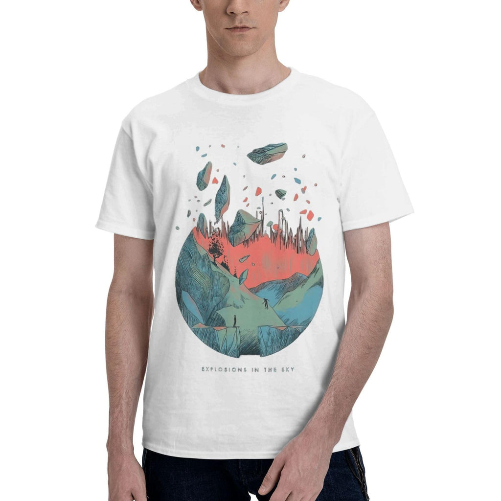Band Men Tee Popular Short Sleeve Sports Running Crewneck Black Tops