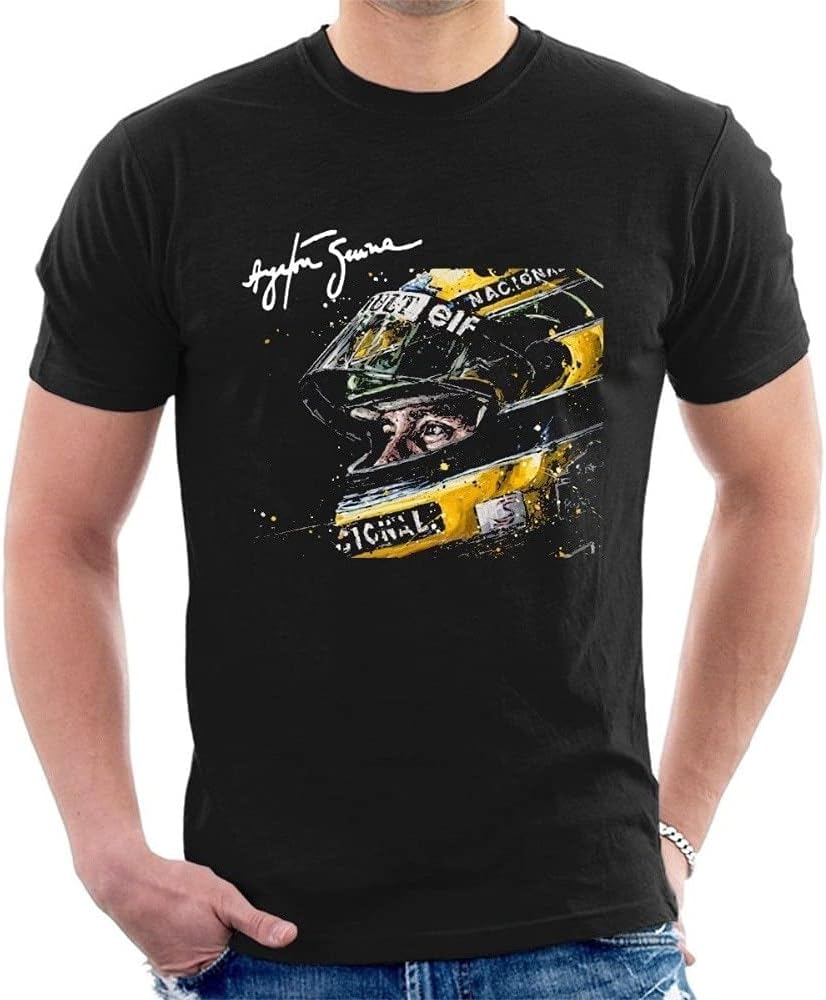 Ayrton Senna Tribute T-Shirt Helmet Tee Men's Tees Black