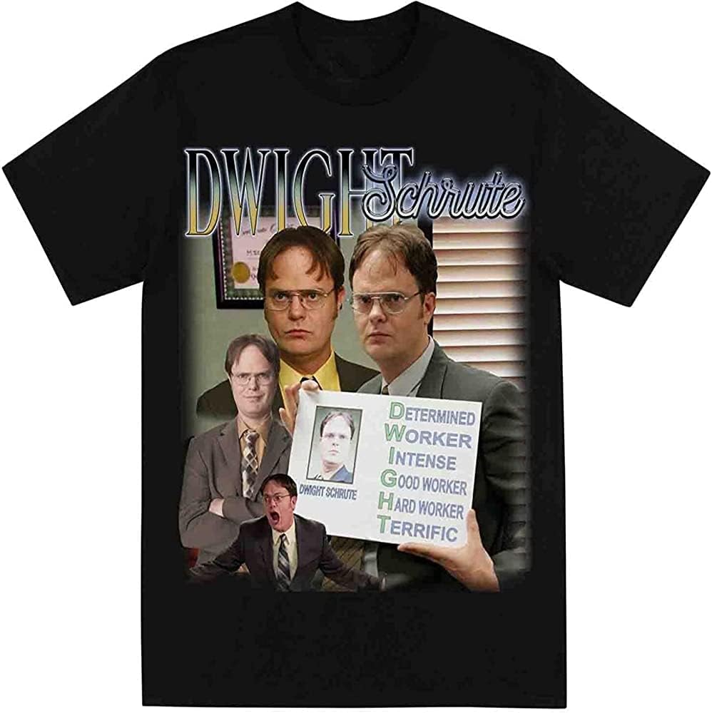 REFENG QIEMO Dwight Schrute Homage Tshirt.Men's T-Shirt Womens T Shirt Black