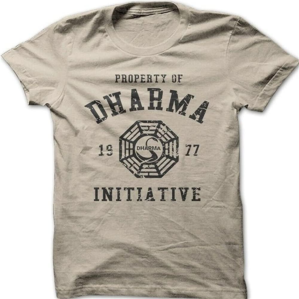 MENGLI Dharma Initiative Lost 1977 TV Shows Printed Cotton T-Shirt