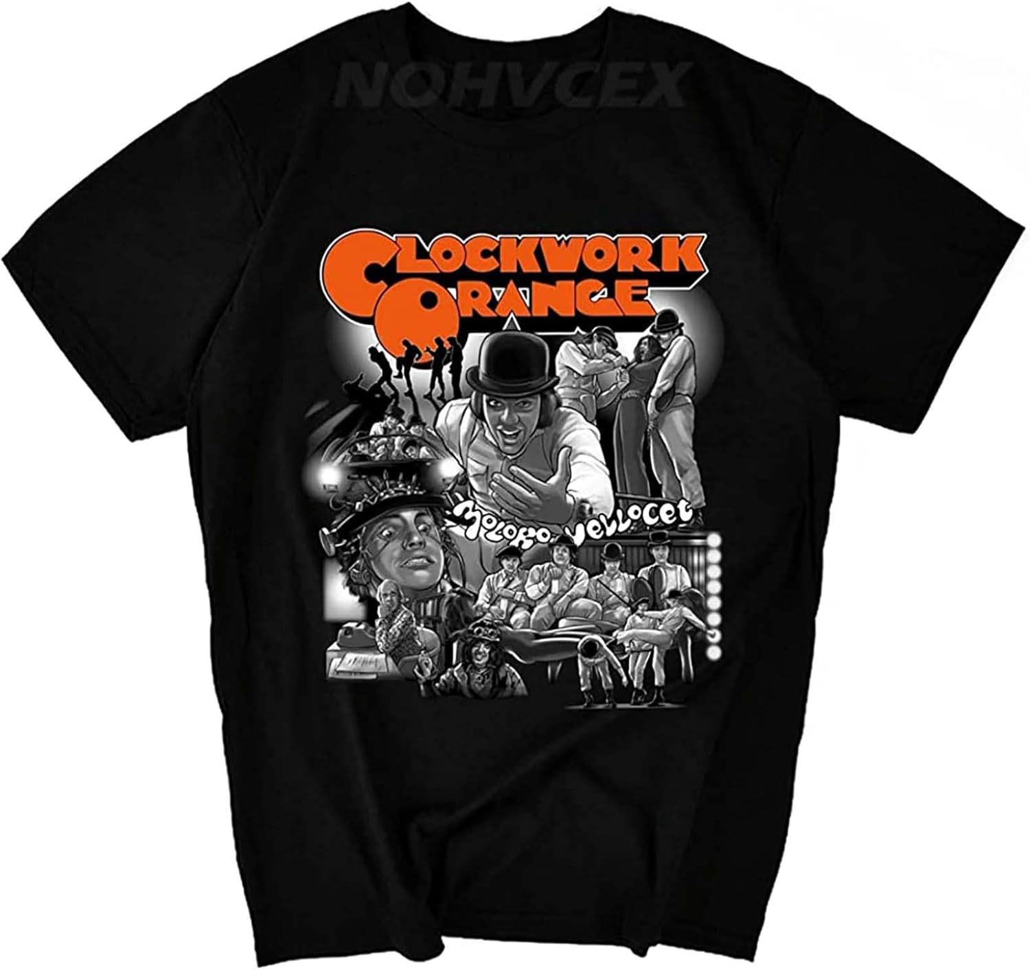 Clockwork Orange DIY Men's Short Sleeve T-Shirt Cotton Round Collar L, Black