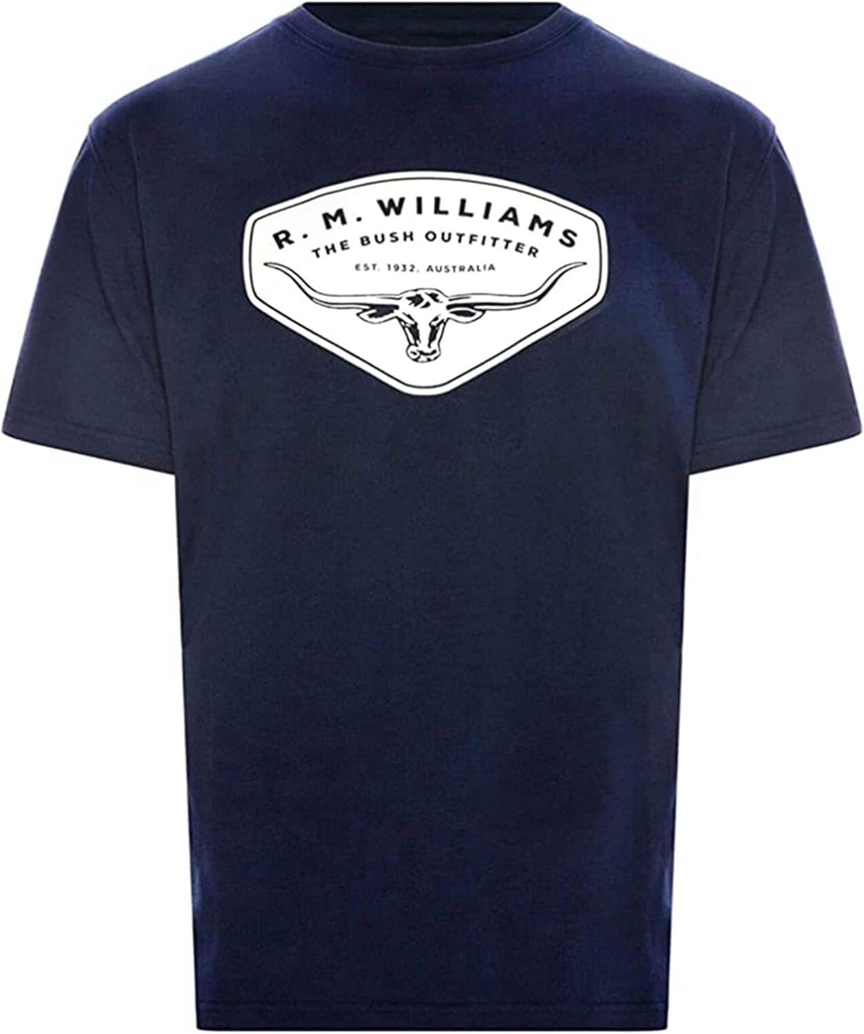 JINQIN RM Williams Shield T-Shirt - RRP 49.99 - Free Post Navy Blue L, Navy Blue