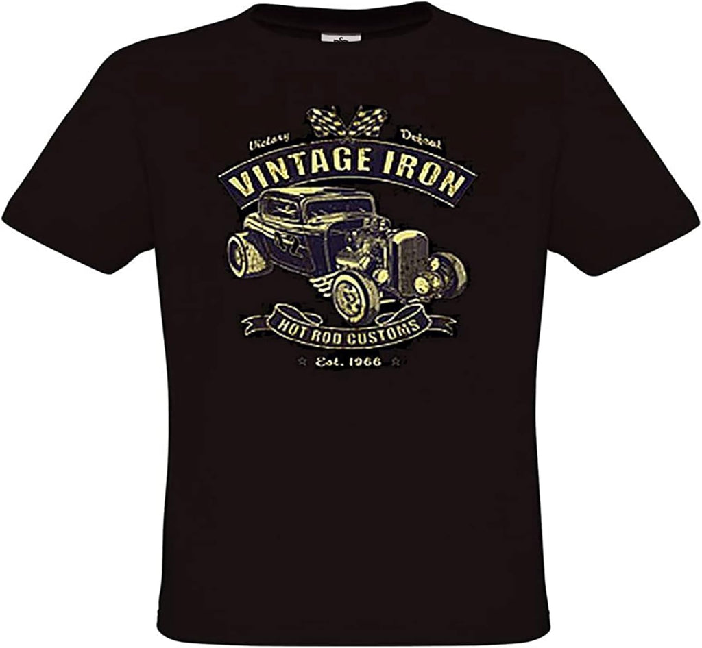 T-shirt vintage Iron Hot Rod pour homme style rétro Rockabilly