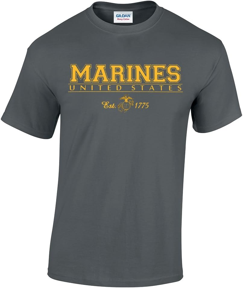 Pliuegy United States Marines - US Marines East. 1775 Men's T-Shirt, 2charcoal, XL