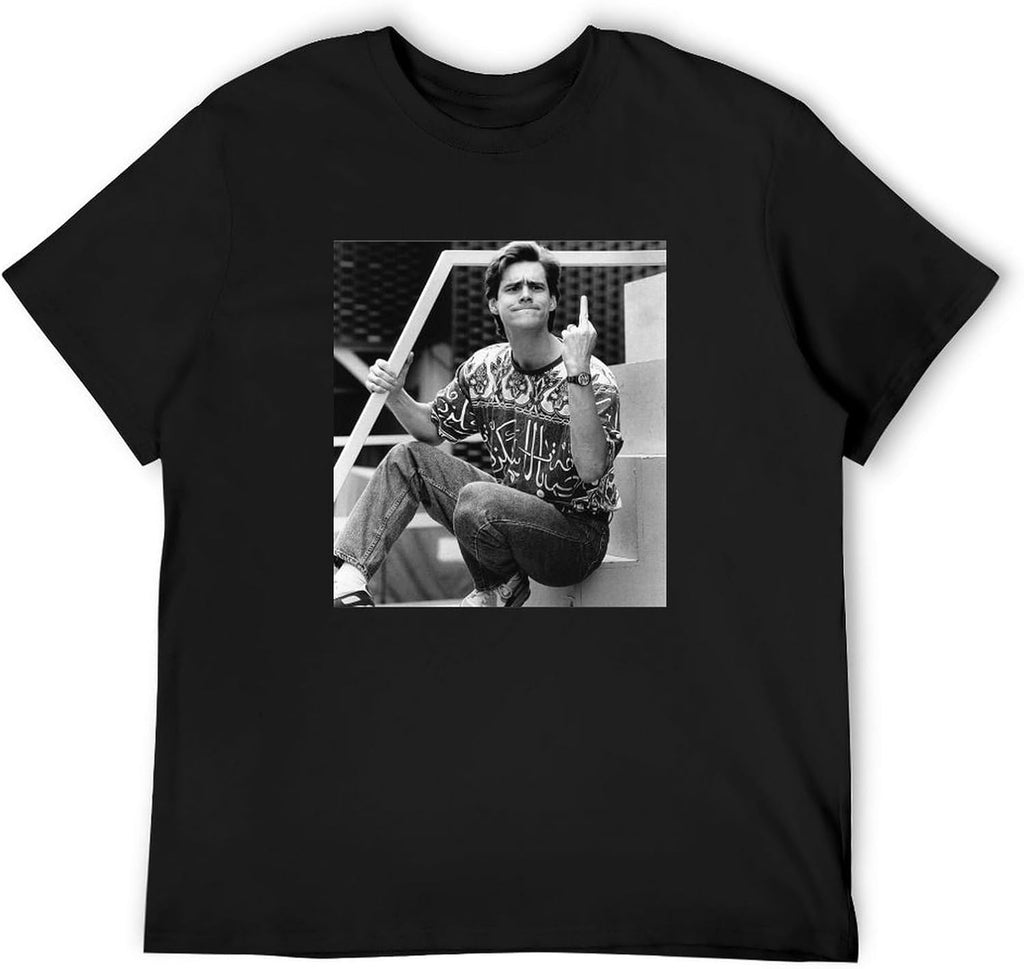 Jim Carrey Men's T-Shirt Black Graphic Unisex T-Shirt, Black, XL