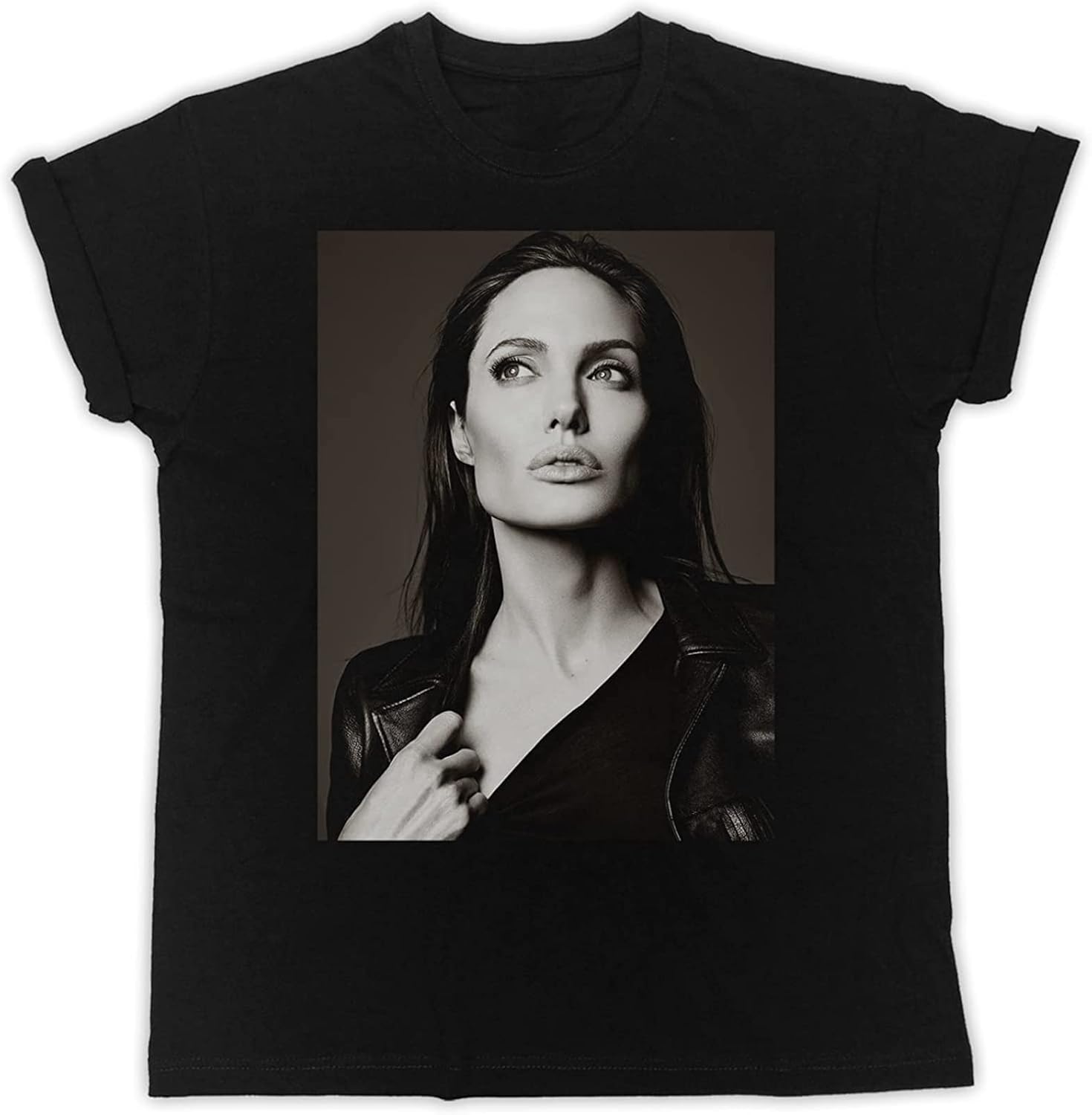 Angelina Jolie Poster T-Shirt Mens Unisex Black Tees M