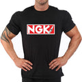 White Mens t Shirt Auto Moto' NGK Spark ' X-Large