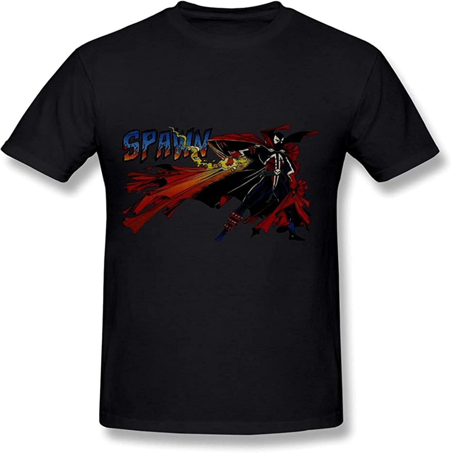 Men's Anti-Hero Spawn in Flames Unisex 100% Cotton Short-Sleeve T-Shirts Black, Black, S