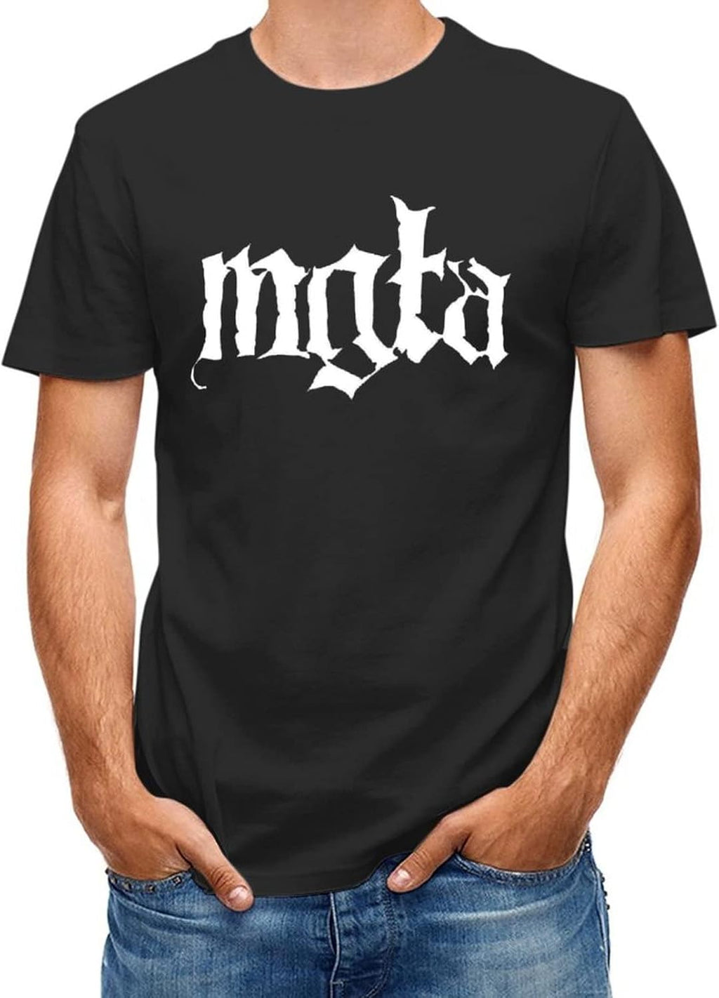 Mgla Men's Black Cotton T-Shirt Print Tee Shirts