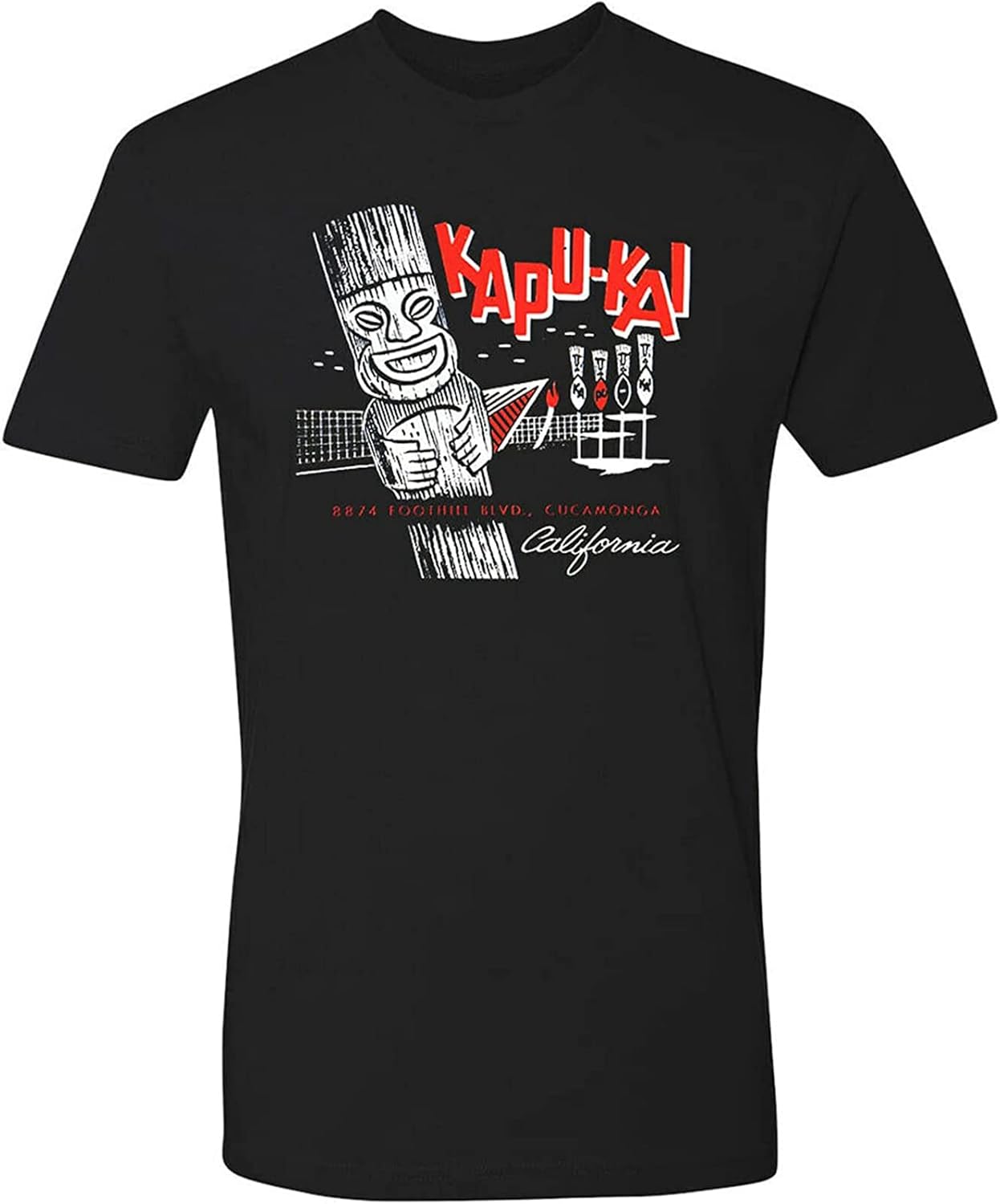 Men's Restaurant Tiki Bar T Shirt Tee Retro Hula Rum Mug Kapu Kai Polynesian Paradise Black M