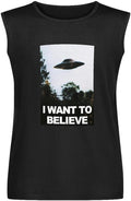 Men's Vest I Want to Believe X-Files Poster Men's Sleeveless T Shirt Casual Tops Clothing Black M