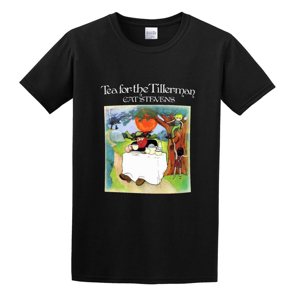 Men's Classic T-Shirt Cat Stevens Tea for Tillerman Music Legend Black Cotton Tee
