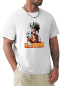 Dr. Stone Senku Letter Outdoor Value Keep Warm All-Match T-Shirt White