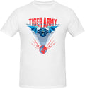 Tiger Rock Army Band Mans Crewneck Tee Funny Short Sleeve Sports Cycling Blouses White Large
