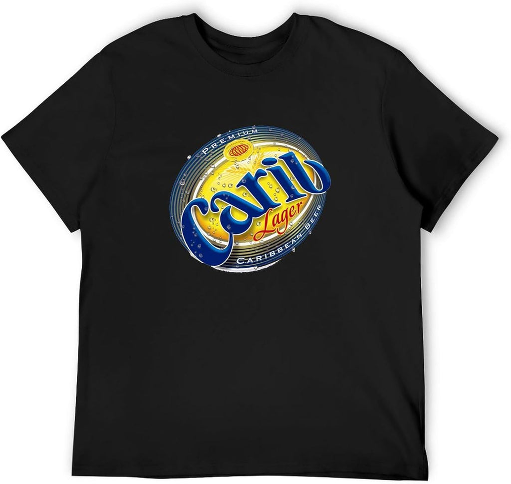 Carib Beer Lager Carribean Grenada T-Shirt Black Graphic Unisex Tee Shirt L
