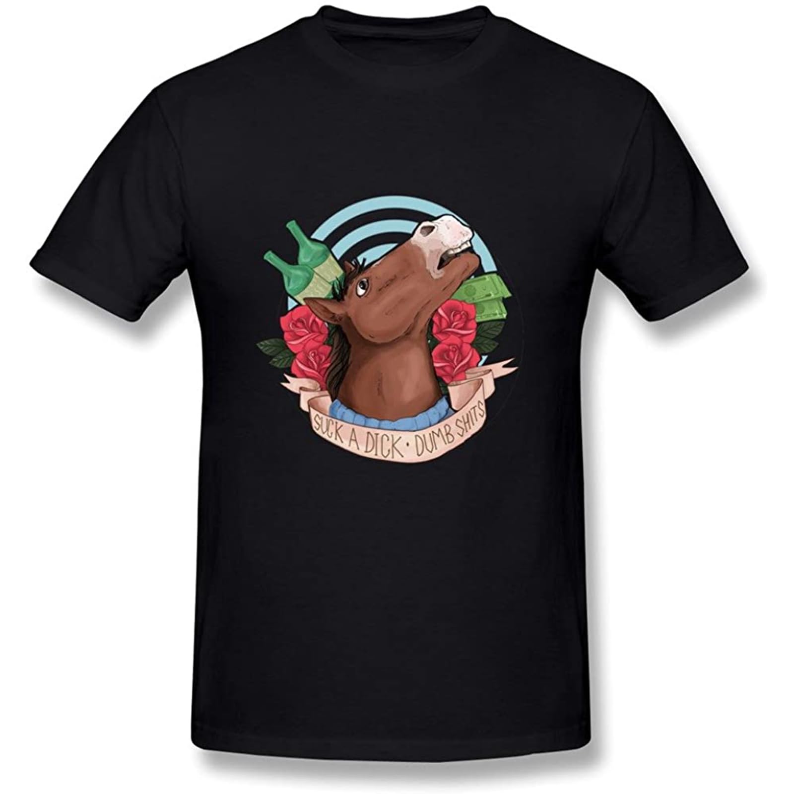 Bojack Horseman TV Series Mens T-Shirt Casual Cotton Unisex Black Tees Tops