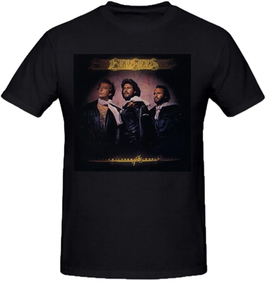 Bee Gees Children of The World Men's Printed T Shirts O Neck Medium, Black, M