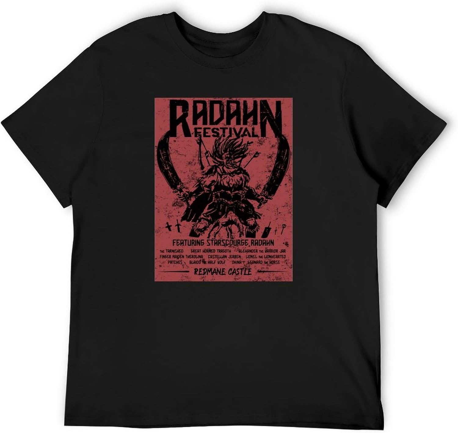 Radahn Elden Ring Gift T-Shirt Graphics Tee Black Tee Shirt, Black, XL