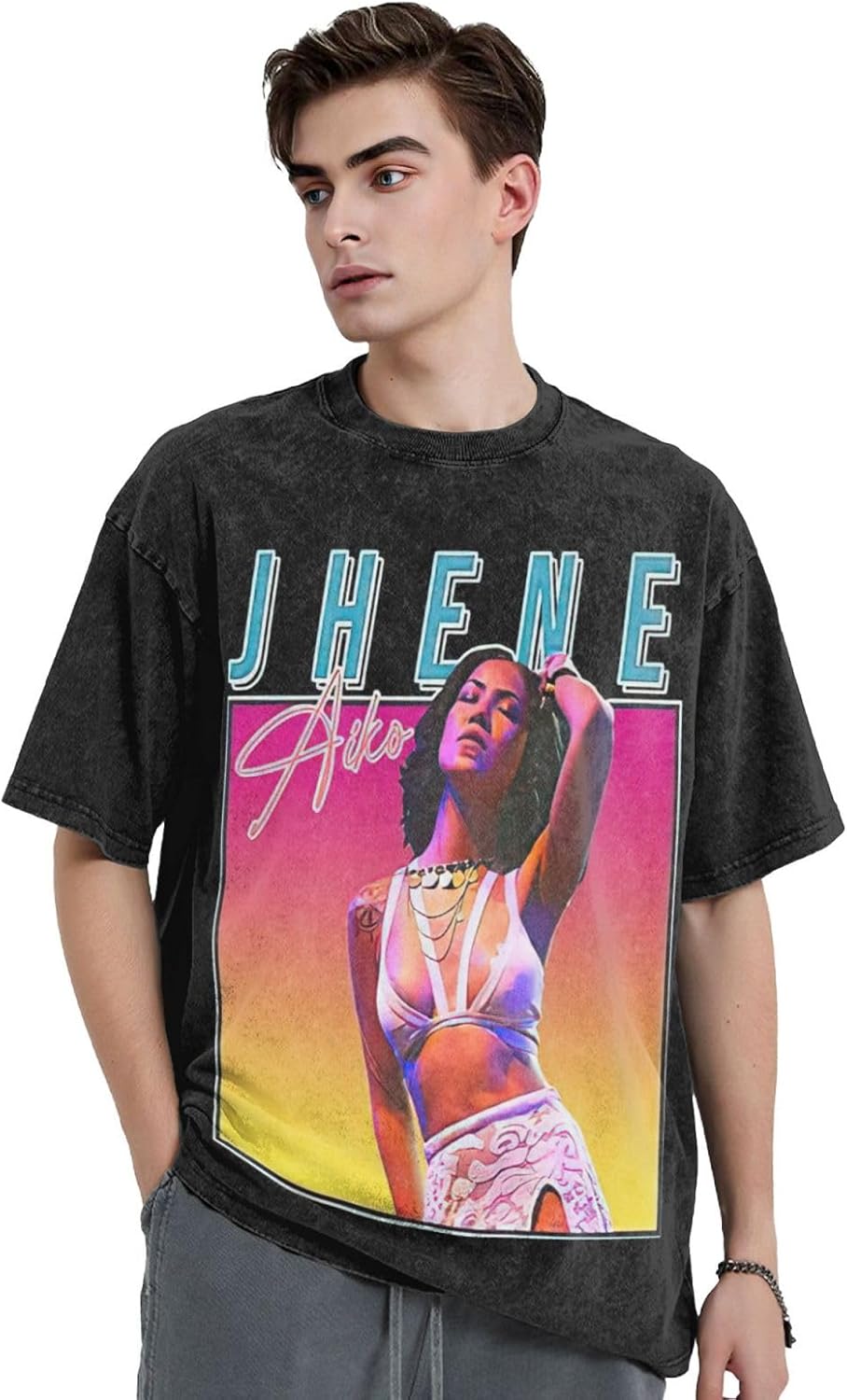 Men's Jhen¨¦s Music Aikos Vintage T-Shirts Print Short Sleeve Tees T Shirt¡­