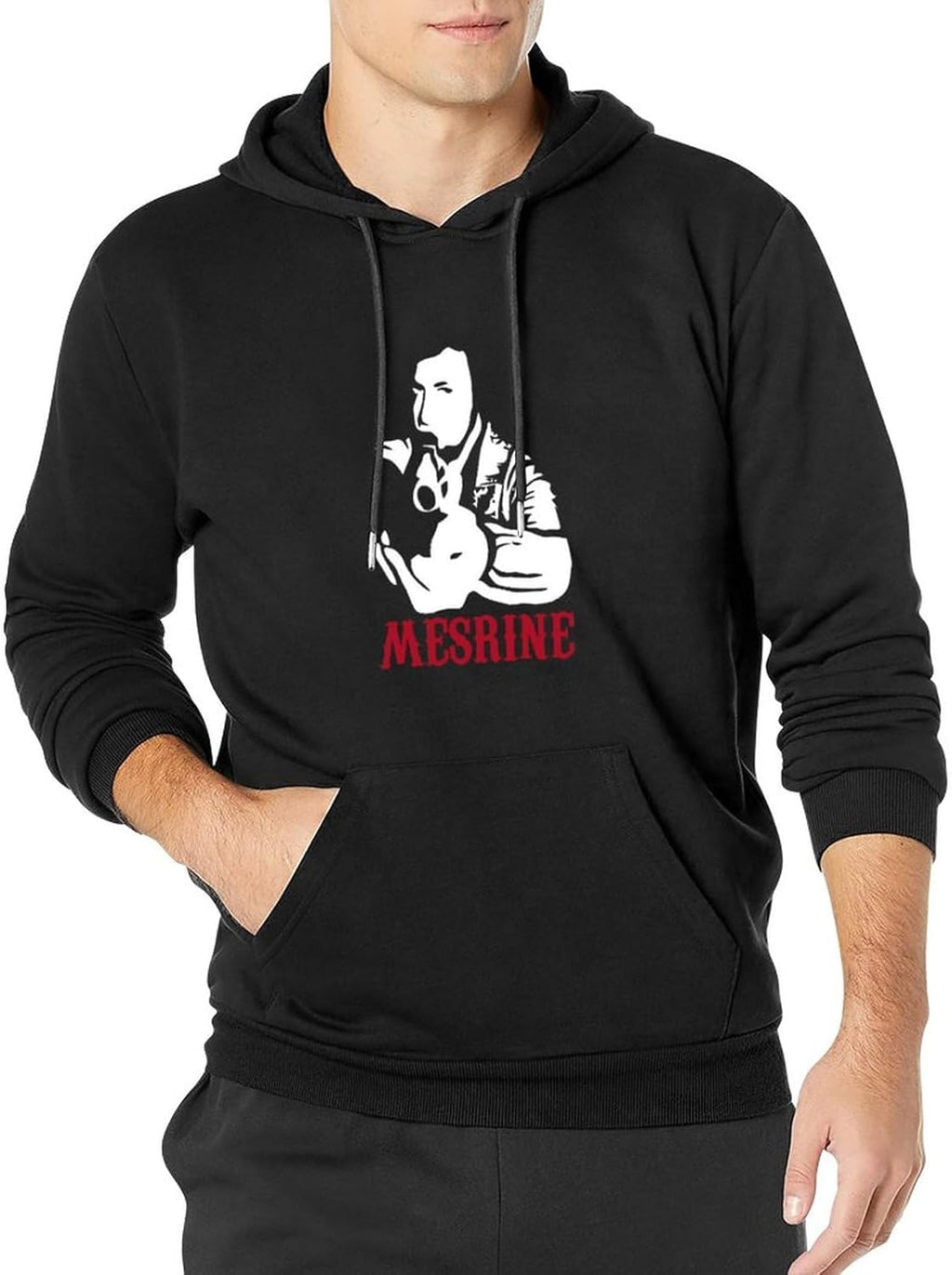 Mesrine Movie Mens Funny Unisex Sweatshirts Graphic Print Hooded Black Sweater, Black, M