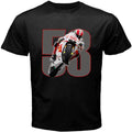 gjg New Rip Marco Simoncelli Super Sic Moto GP Rider Men's Black T-Shirt L, Black