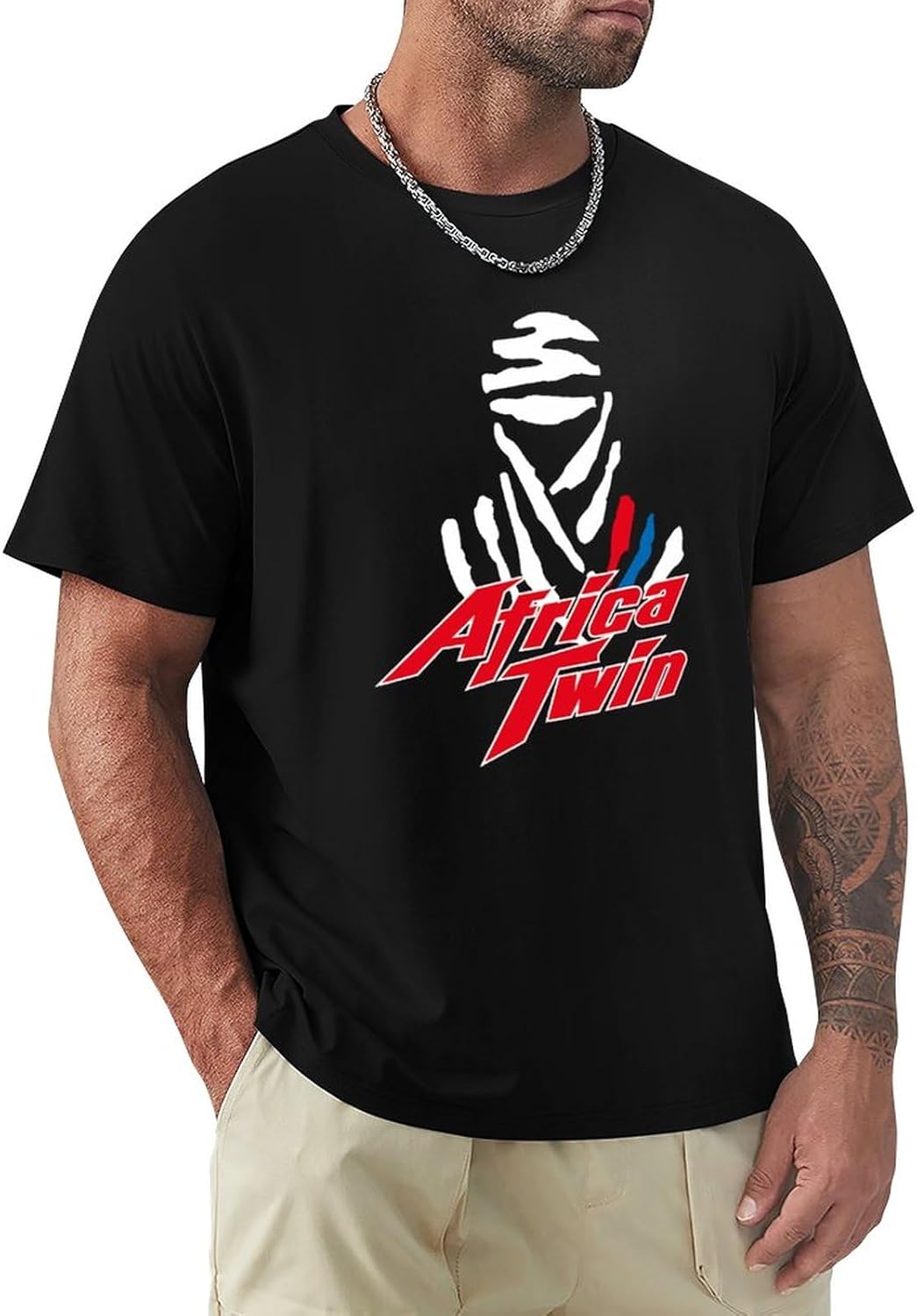 Africa Twin T Shirts Men Short Sleeve Tops Africa Twin Motorcycle T-shirt Cotton T Shirts Men Black T-Shirt