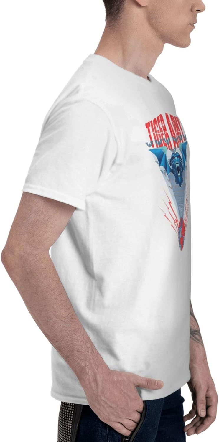 Tiger Rock Army Band Mans Crewneck Tee Funny Short Sleeve Sports Cycling Blouses White Large
