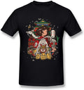 Men's Spirited Away Art Poster Black T Shirt Large, Black, L