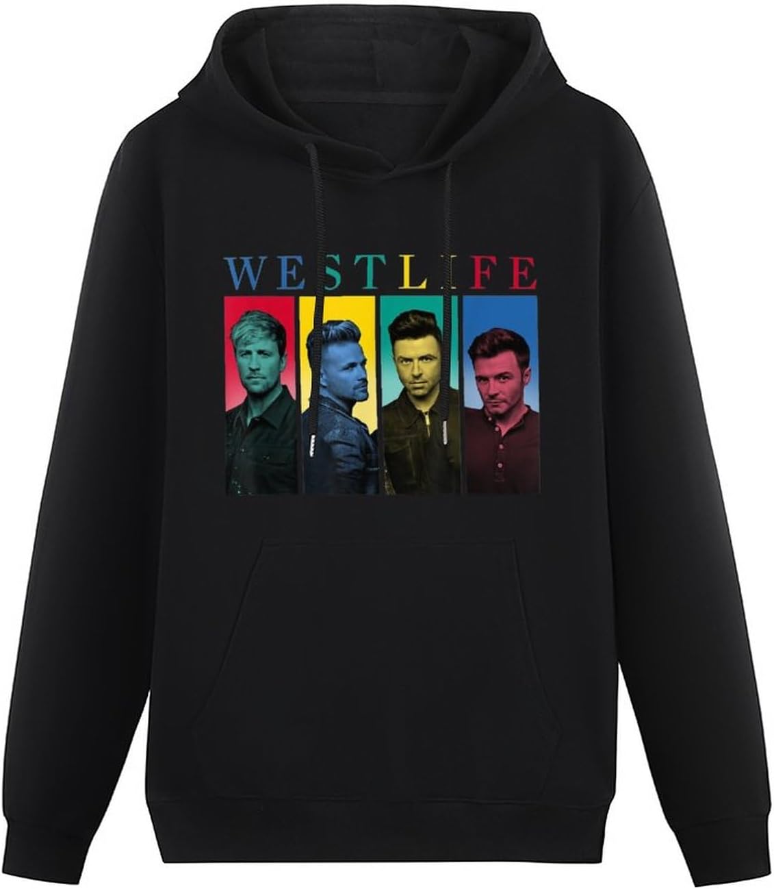 EtLin Westlife Topss M003 Singer (Front Printed) Long Sleeve Heavy Loose Board Pullover Hooded Hoodie Fluffy Men