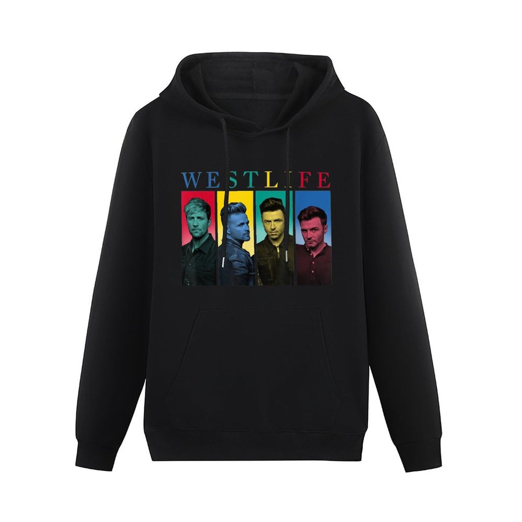 EtLin Westlife Topss M003 Singer (Front Printed) Long Sleeve Heavy Loose Board Pullover Hooded Hoodie Fluffy Men