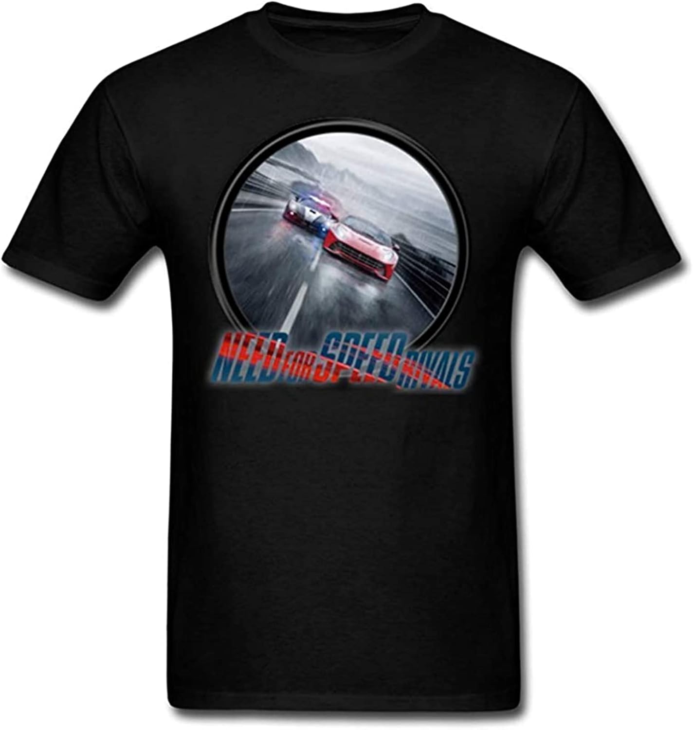 Men's Handsome Need for Speed Rivals Icon Males Tee Shirt, Black, Large