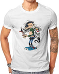 Gaston Lagaffe Comics 100% Cotton Tshirts The Twins of Gambler Personalize Men's T-Shirt Funny Clothing White