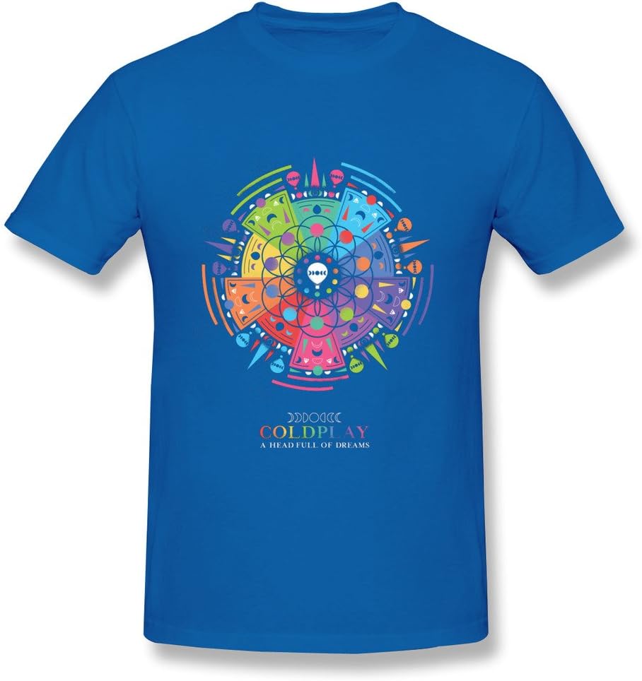 AdamimyClay® Coldplay Tour 2016 Logo T Shirt For Men Black [Small], Blue