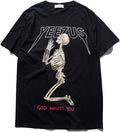 AdamimyClay® Men's T-Shirt of Indian Rap Music Indian Skeleton Kanye West Yeezus [X-Large], Black