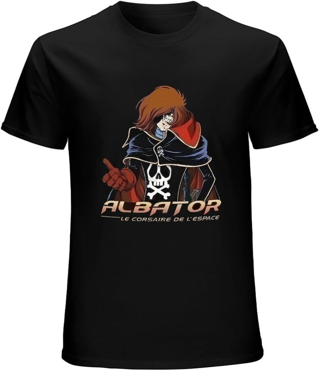 Albator Gray Mens T-Shirt Unisex Graphic Black Tee Shirt 3XL