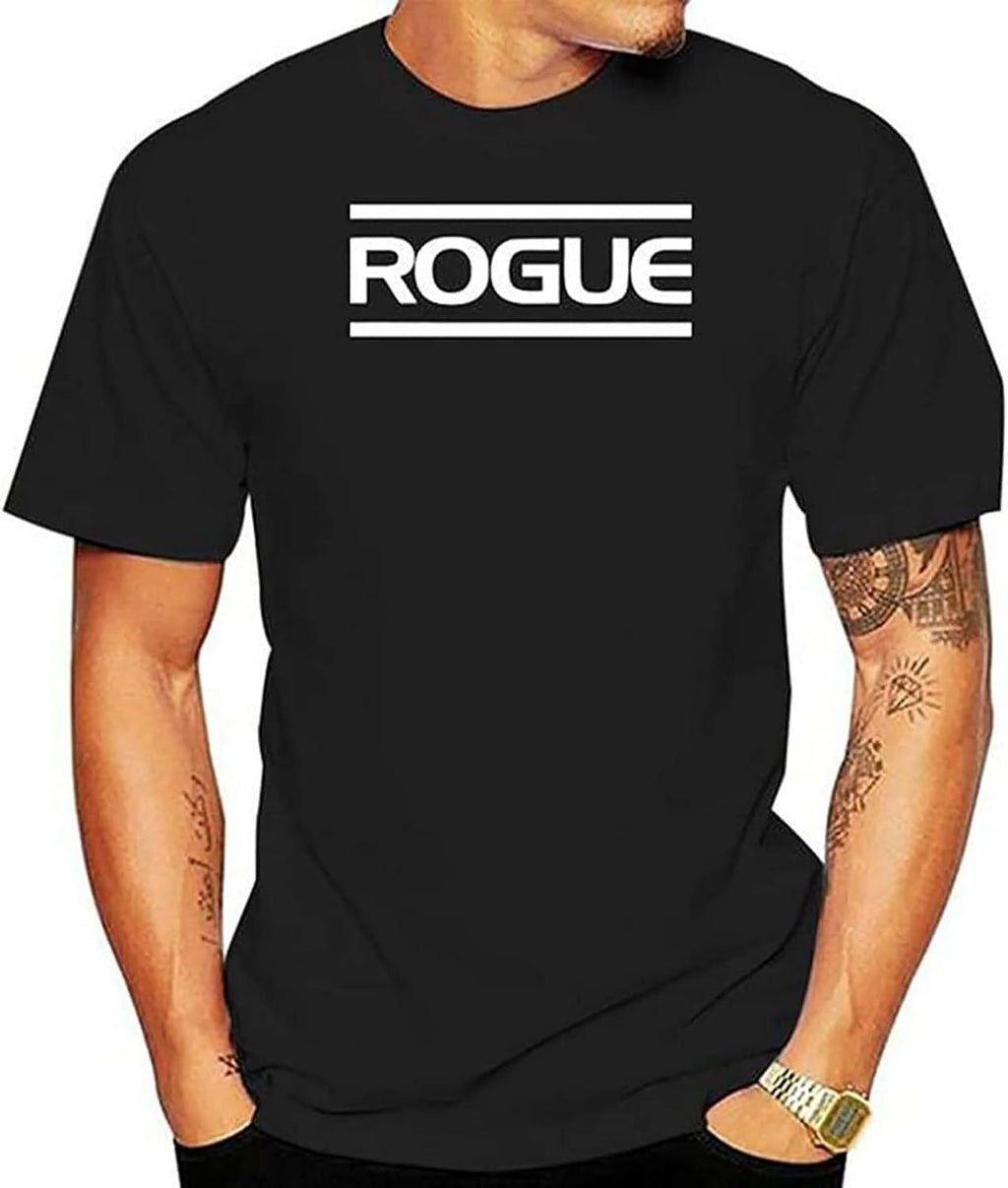 Men's Vintage T Shirt Rogue Fitness International Loose T-Shirts Summer Style Fashion Swag Loose T Shirts Black XL