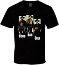 The Good The Bad & The Ugly T-Shirt Graphic Tee for Men, Black, S