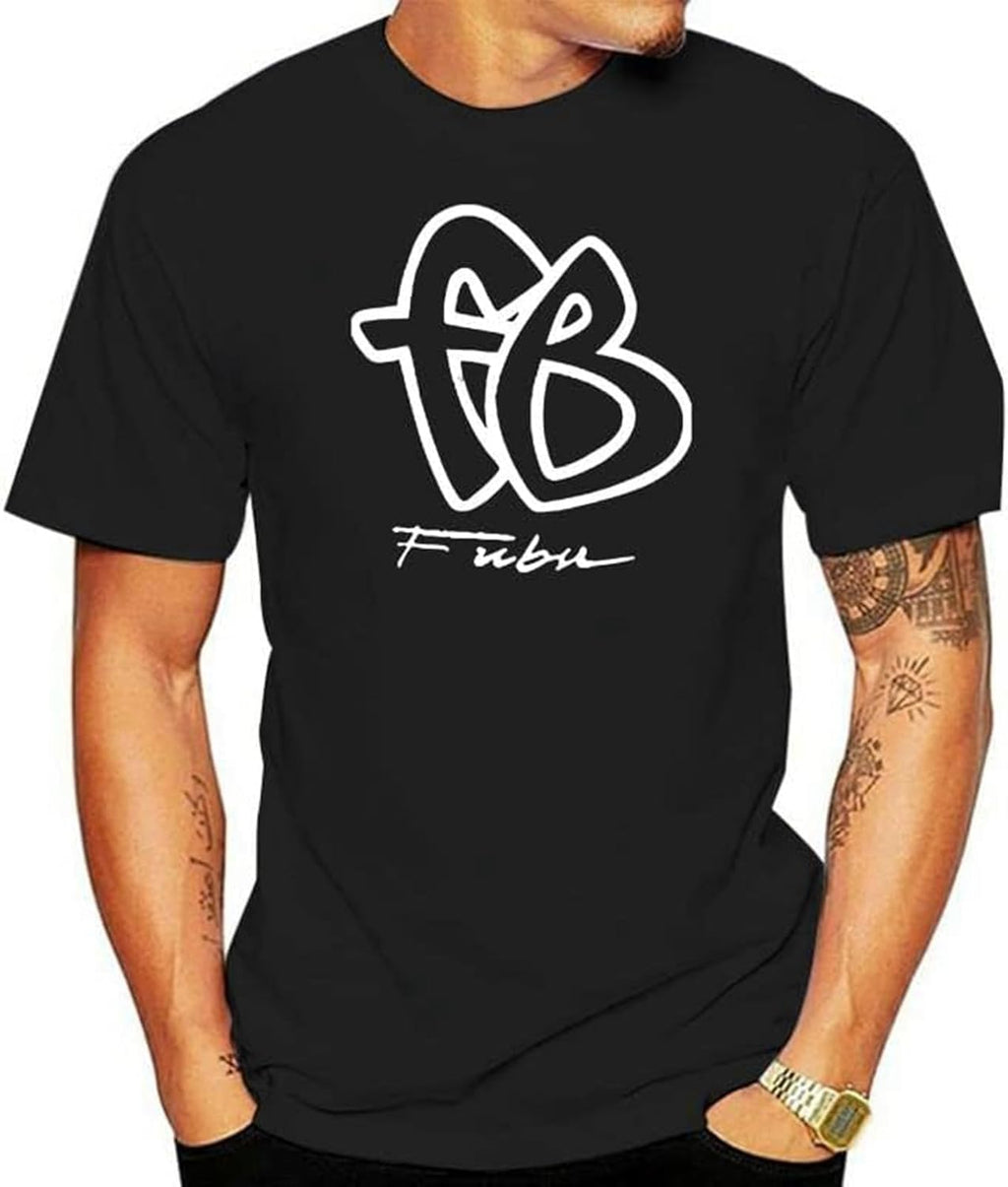 Men's Vintage FUBU FB Big Logo 90s T-Shirt Reprint Black