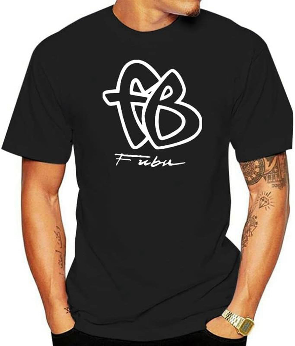 Men's Vintage FUBU FB Big Logo 90s T-Shirt Reprint Black